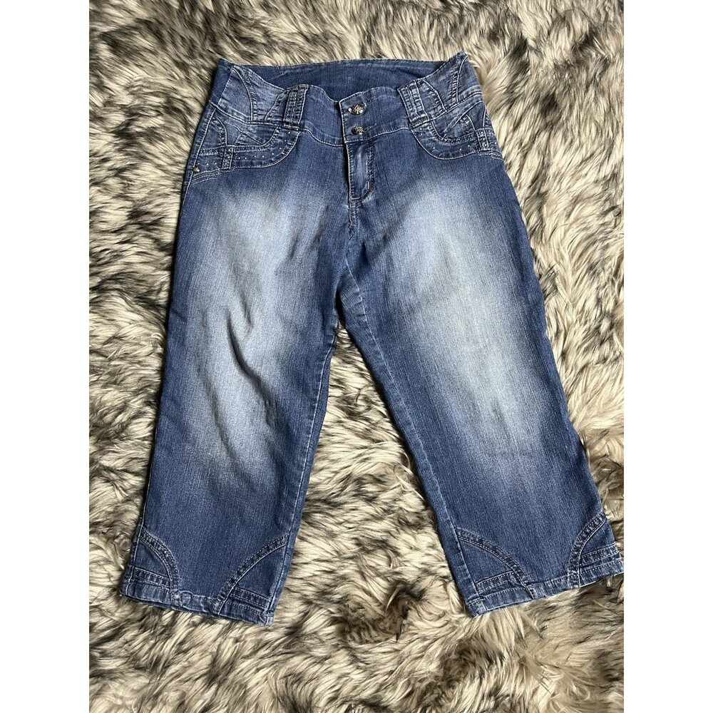 Vintage Y2K Capri Denim Jeans Secret Love Sz 12 Women